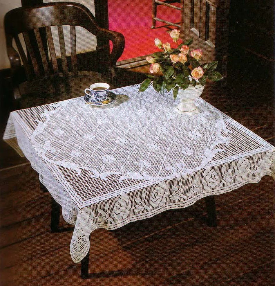 Dantel kare masa örtüsü ve şeması