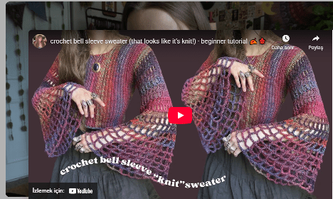 İspanyol kollu tığ işi bluz yapılışı