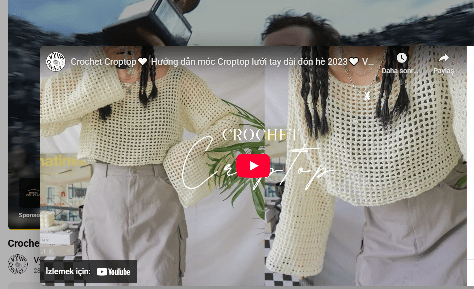 Hướng dẫn móc Croptop lưới tay dài đón hè