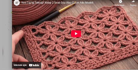Örgü şal için harika tığ işi model yapılışı