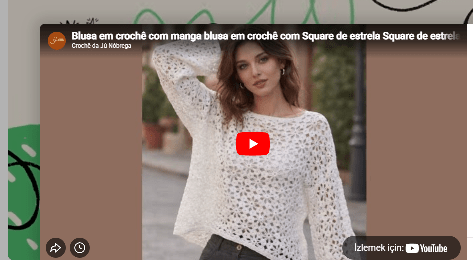 Blusa em crochê com manga blusa em crochê com Square de estrela Square de estrela em crochê
