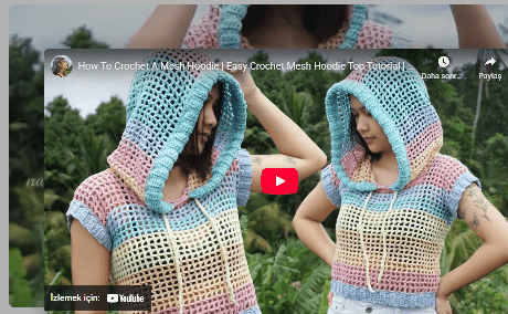 Easy Crochet Mesh Hoodie Top Tutorial