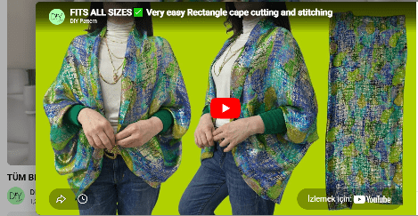 Kolay dikdörtgen hırka dikimi tüm bedenlere uyar