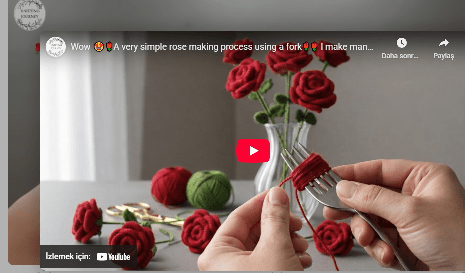 Çatal ile kolay gül yapılışı