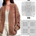 Tığ işi motifli hırka ve şeması