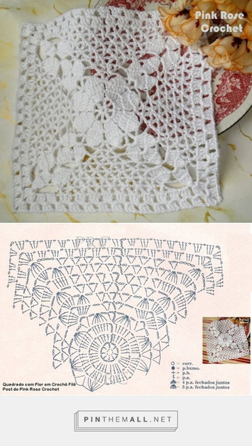 Kare dantel motif ve şeması