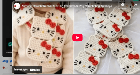 Tığ işi kedi atkı yapılışı