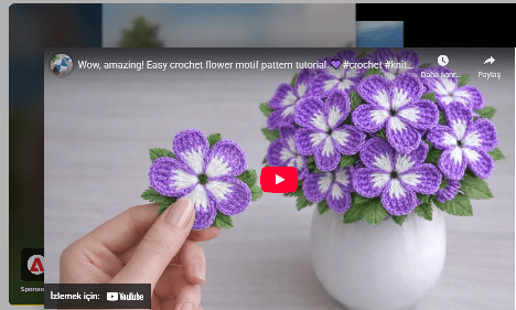 Kolay tığ işi çiçek yapılışı