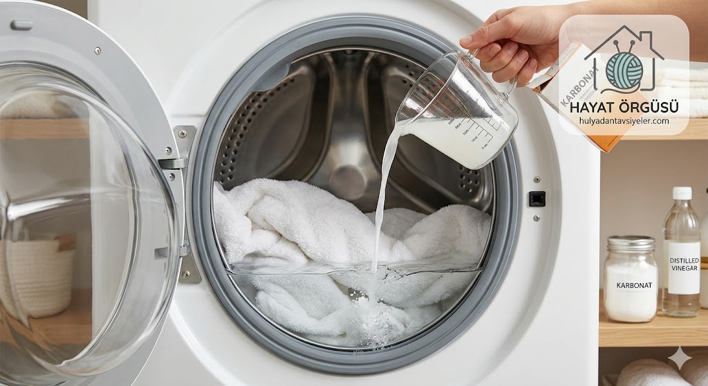 Çamaşır makinesi kötü koku doğal çözüm sirke ve karbonat