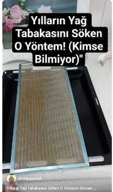 Davlumbaz Filtresi Temizleme