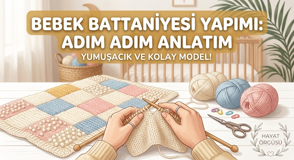 Bebek battaniyesi yapımı, adım adım örgü anlatımı görsel kapağ