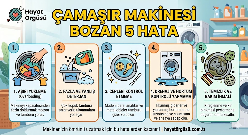 Çamaşır Makinesi Bozan 5 Hata - Hayat Örgüsü