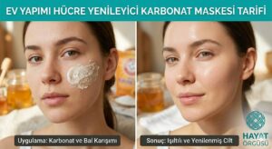Evde karbonatlı cilt yenileyen maske tarifi ve peeling uygulaması, Hayat Örgüsü.