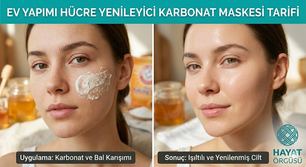 Evde karbonatlı cilt yenileyen maske tarifi ve peeling uygulaması, Hayat Örgüsü.