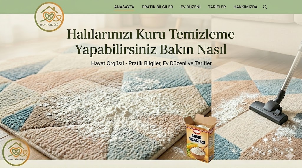 Hayat Örgüsü halılarınızı kuru temizleme yapabilirsiniz bakın nasıl görseli