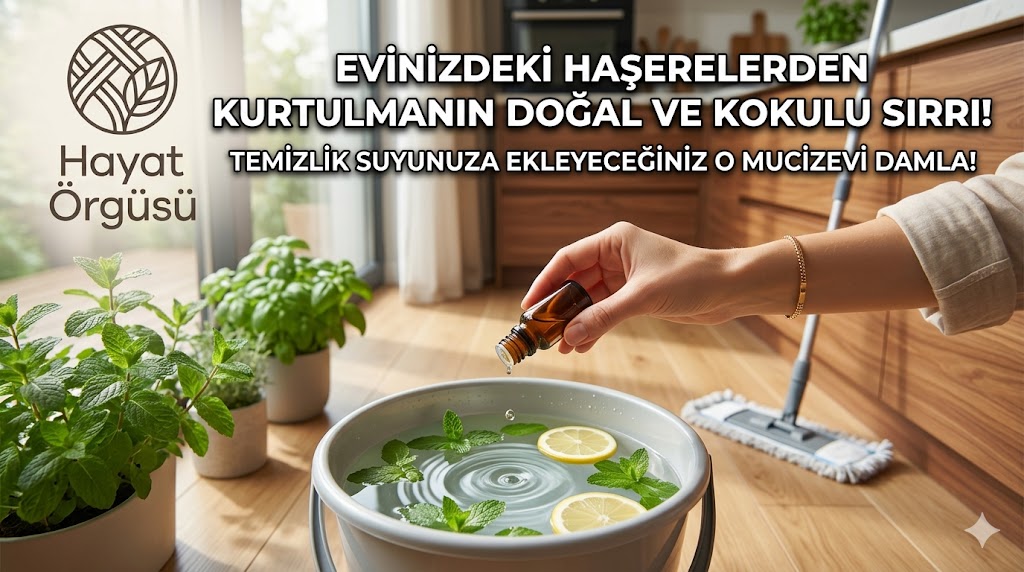 Nane yağı ve yer silme kovası ile doğal haşere kovucu temizlik yöntemi Hayat Örgüsü
