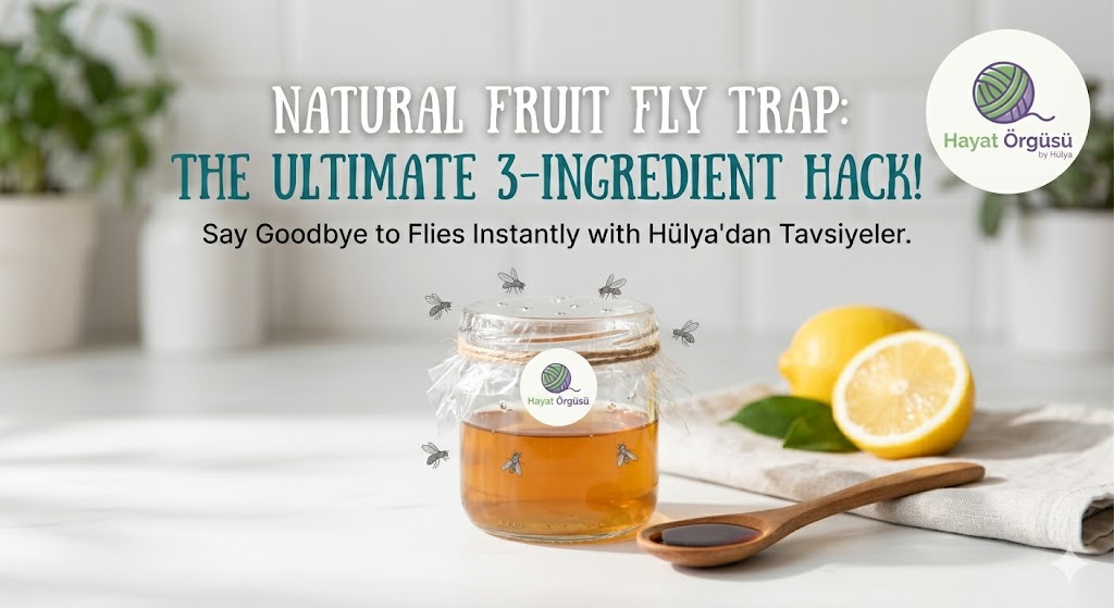 Natural fruit fly trap with apple cider vinegar -