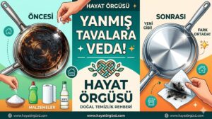 Karbonat ve sirke ile tencere tabanındaki yanıkları temizleme yöntemi