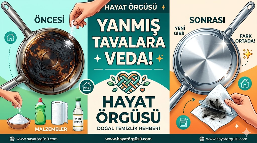 Karbonat ve sirke ile tencere tabanındaki yanıkları temizleme yöntemi