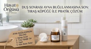 Banyo aynasında buğulanmayı önlemek için tıraş köpüğü ile pratik temizlik yöntemi."