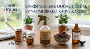 Ev yapımı doğal sinek kovucu olarak sirke ve Türk kahvesi karışımı.
