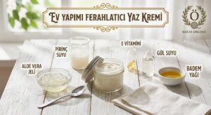Ev yapımı ferahlatıcı yaz kremi tarifi, doğal nemlendirici cilt bakım kremi