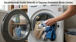 Kıyafetlerdeki statik elektrik ve yapışma sorununu önlemek için kurutma makinesine atılan alüminyum folyo topları.