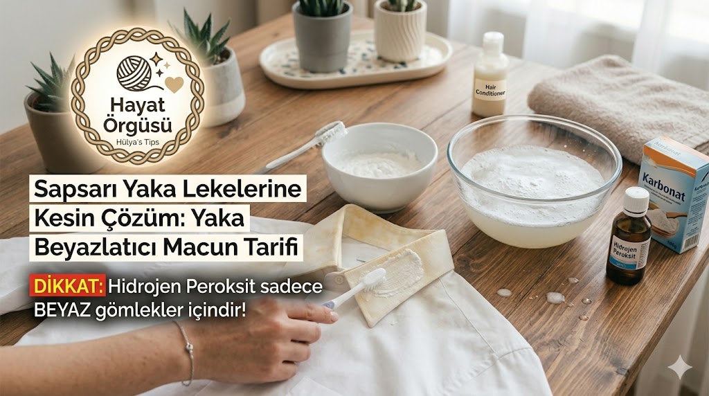 apsarı yaka lekeleri için ev yapımı beyazlatıcı macun uygulaması.