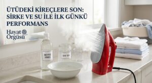 Ütü kirecini beyaz sirke ve su kullanarak temizleme uygulaması