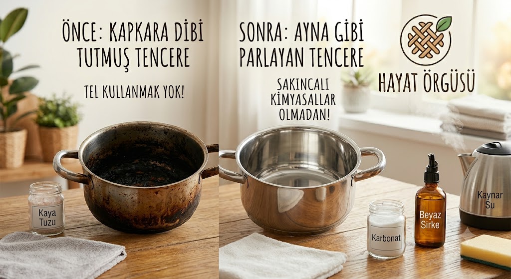 Yanmış Tencere Nasıl Temizlenir? Ovmadan Ayna Gibi Parlatan Doğal Yöntem