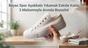 Beyaz spor ayakkabı temizleme yöntemi, ev yapımı ayakkabı beyazlatıcı macun, mısır nişastası ve karbonat ile temizlik