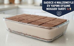 Sadece 4 malzemeyle ev yapımı bisküvili ve kremalı nogger dondurma tarifi