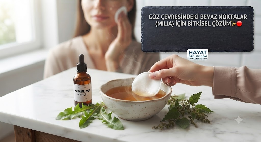 yanaklardaki milialar için karahindiba ve ısırgan otu kompresi uygulama aşaması